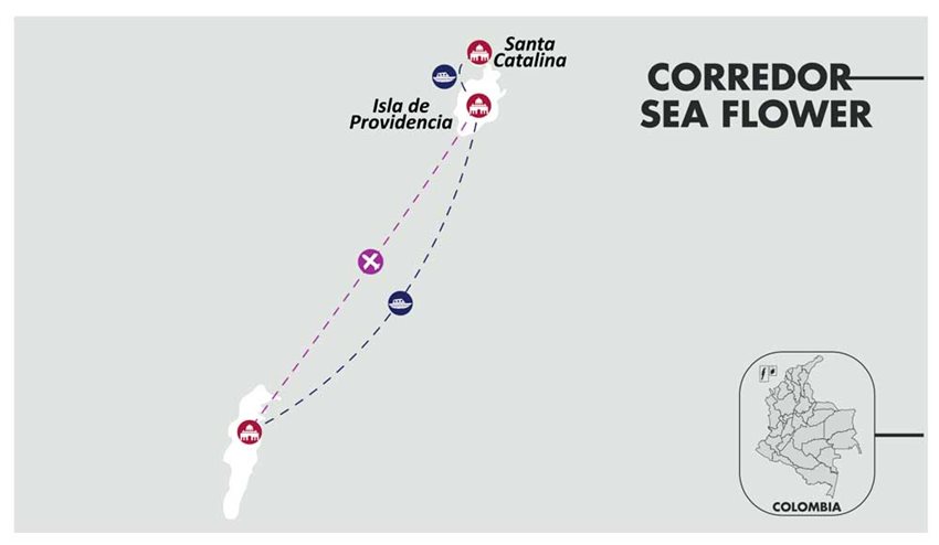 Sea Flower se encuentra frente a las costas de Centroamérica, a unos 720 km al noroeste de la costa nacional.
