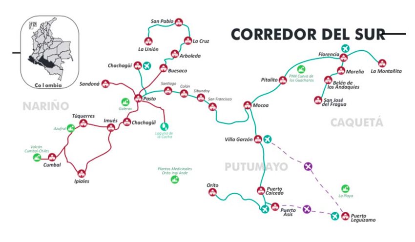 Este corredor turístico une a los Andes con la cuenca amazónica.